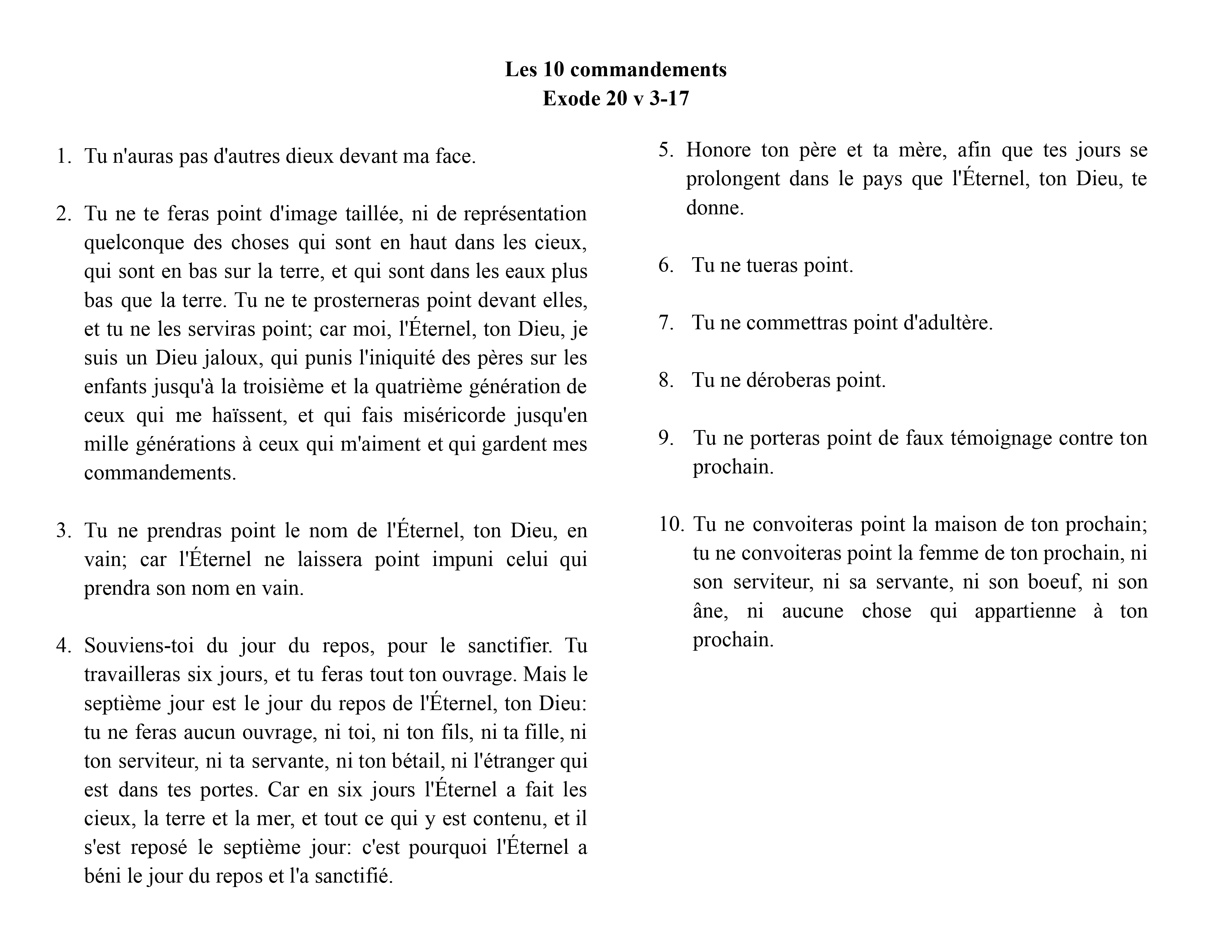 La loi de Dieu – SEMENCE DIVINE